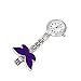 Lookatool Nurse Clip-on Fob Brooch Pendant Hanging Butterfly Watch Pocket Watch (Purple)