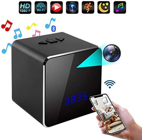 Spy Clock Hidden Camera in Bluetooth Speaker-Mini IP WiFi Camera HD 4K Nanny Cam Clock-Home Security Camera-Super IR Night Vision-Motion Activated Detection-Remote Monitoring