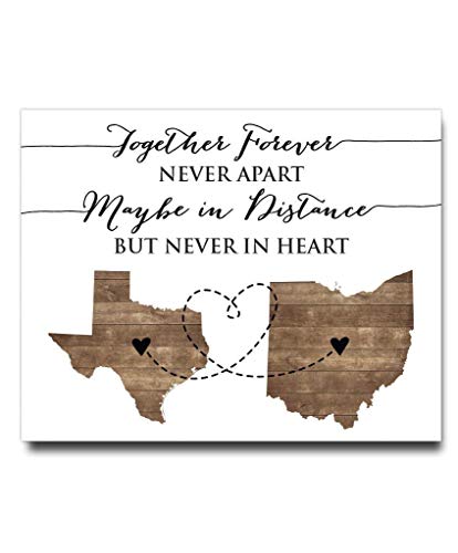 Two State Paper Art Print | Personalized Grandparent Sign | Long Distance Gift | Two State Map | Grandparent Gift | Grandparent Poster | Going Away Gift - Thumbnail 2
