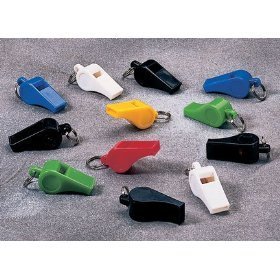 Assorted Colorful Plastic Whistles (12 Per Box)