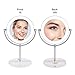 Milzie Portable Double Sided Makeup Mirror with Natural White LED Lights, 1x/10x Magnification Lighted Makeup Mirror for Bathroom or Bedroom Countertop, with Rechargeable Battery and Wireless