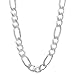 6.5mm 925 Sterling Silver Figaro Link Italian Crafted Nickel Free Chain + Bonus Polishing Cloth