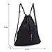 Yinjue Foldable Basic Drawstring Tote Cinch Sack Promotional Backpack for Women Men And Kids Shopping Gym Sports Black