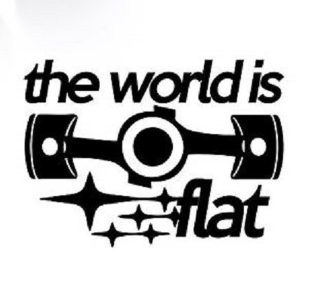 Subaru the world is flat sti wrx impreza brz window sticker vinyl decal