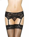 Mio Classic Lovely Lily Lace Black Garter Belt Suspender Belt PPP-12