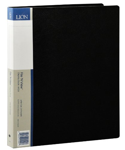 Lion file-n-view presentation display book, 24-pocket, black, 1 b…