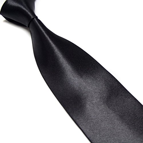 Men'S Tie Plain Classic Silk Jacquard Woven Necktie Wedding Fashion Gift Black 3#