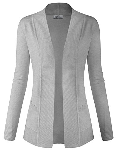 BIADANI Women's Soft Long Sleeve Open Front Cardigan - Classic Sweater For Office & Casual