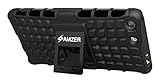 AMZER Hybrid Warrior Case with Kickstand for Sony Xperia M5 - Retail Packaging - Black