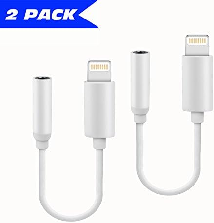 iPhone 7/7Plus Adapter Headphone Jack 2pack,Lifepong Lightning to 3.5 mm Headphone Jack Adapter for iPhone 7/7 Plus Accessories (ios 10.3)
