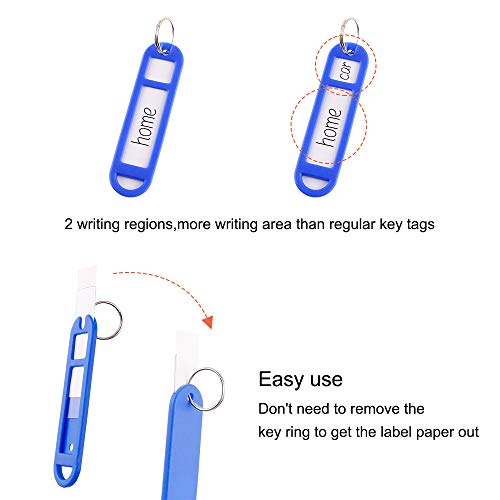 15PCS Plastic Key Tags with Split Ring Label Window