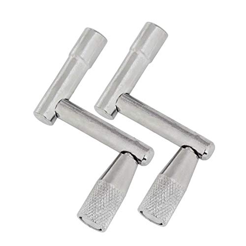 CACT CactusAngui 2Pcs Drum Key Professional Z Type Continuous Motion Speed Tuning Key for Universal Drums Silver