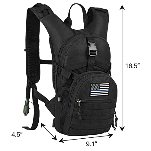 SHARKMOUTH Hydration Backpack, 900D Polyester with 2L LeakProof Water