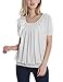 Timeson Womens Flattering Short Sleeve Scoope Loose Fit Stentchy Soft Top XX-Large White
