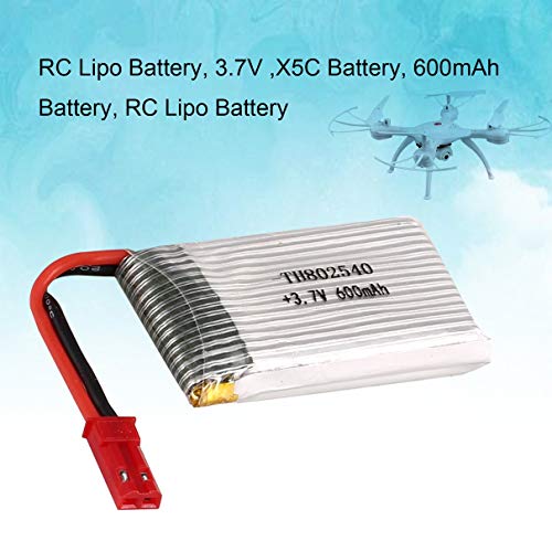 2PCS 3.7V 600mAh JST Plug Li-po Battery for X5C X5SW RC Drone Quadcopter Aircraft UAV Spare Part Accessories Model