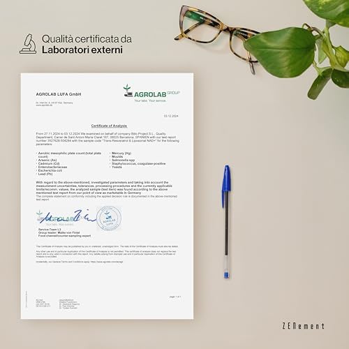 Trans-Resveratrolo & NAD+ Liposomiale, con Quercetina e Piperina, 580 mg per Capsula, 90 Capsule - Anti-Invecchiamento e Attivatore delle Sirtuine - Zenement