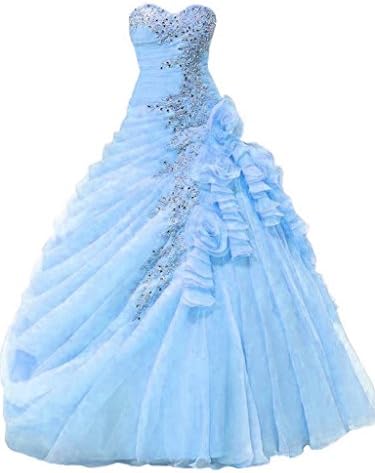 Womens' Strapless Beaded Draped Ball Gown Quinceanera Dresses
