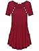 Summer Tunic for Women,Jazzco Short Sleeve Pockets Casual Tee Shirts Tunic Tops (Wine,Large)