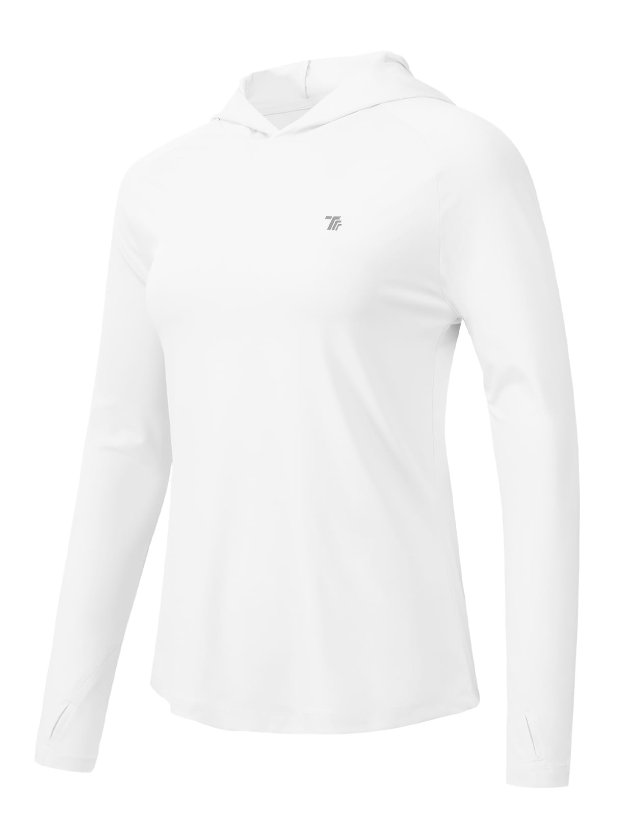 Photo 1 of TBMPOY Womens Long Sleeve Hoodie UPF 50+ Sun Protection Shirt Fishing Hiking Outdoor UV Shirt Lightweight White L