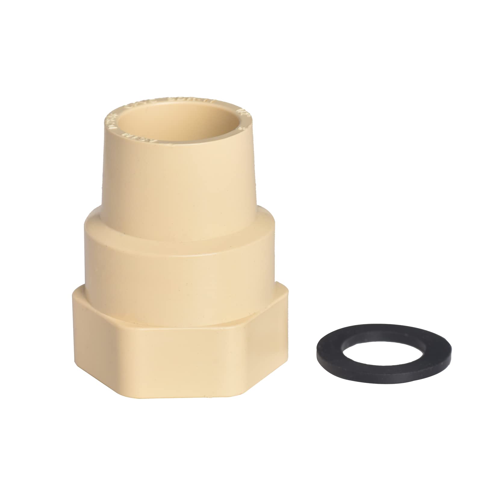 Photo 1 of 1/2" 10pcs CPVC Female Coupling Thread to Slip (Socket) Pipe Fittings Adapter With Rubber Gasket Beige (1/2 inch)