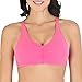 Fruit of the Loom womens Adjustable Shirred Front Racerback Sports Bra, Neon Pink Heather/White/Grey - 3-pack, 44 US