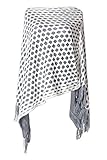 Pink Queen® Womens Batwing Fringe Knitted Poncho Cape Shawls Sweaters