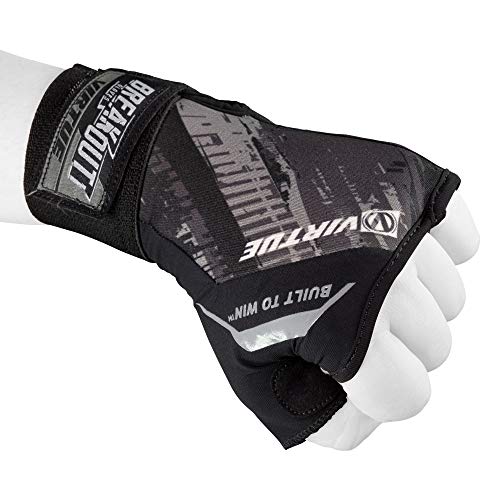 Virtue Breakout Gloves - Pro Half Hand Paintball Gloves - Graphic Black (LG/XL/2XL)