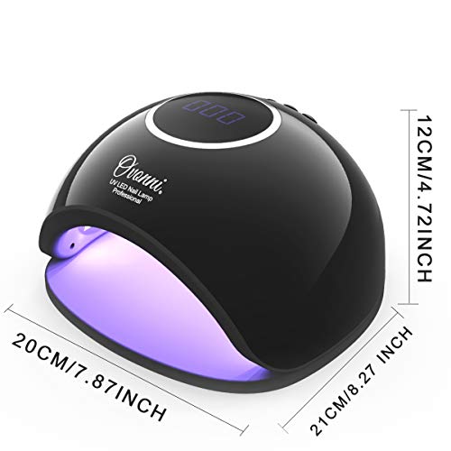 48W UV LED Nail Dryer Curing Lamp for Gel Polish, Ovonni Nail Light with 10s/30s/60s/99s Timer Setting, LCD and Sensor Display for Professional Nail Art (Black) - Thumbnail 3