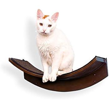 The Refined Feline Lotus Leaf Cat Shelf, Mahogany