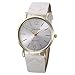 Ikevan Fashion Women Geneva Roman Watch Lady Leather Band Analog Quartz Wrist Watch (White)