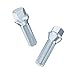10pcs Extended Silver Zinc Lug Bolts - 14x1.5, 40mm Shank (Not OEM Length), Cone Seat - Compatible With Audi TT A3 A4 S4 A5 S5 A6 S6 A7 S7 A8 S8 B5 B6 B7 B8 VW Volkswagen Jetta Golf GTI R32 Passat CC