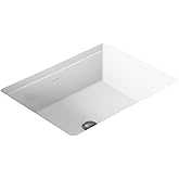 KOHLER 2882-0 Verticyl Rectangular Undermount Bathroom Sink, 19 3/4", White