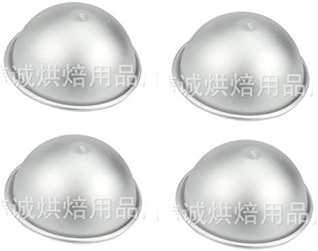 Astra shop Set of 4 3D Mini 3" Aluminum Hemisphere Pan Half Ball Sphere Bath Bomb Cake Pan Tin Baking Mold Pastry Mould