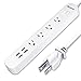 BC Master Power Strip with USB, 1250W Safety Surge Protector Power Strip with 4 Outlets & 20W 4 USB Charging Ports for Samsung Galaxy S7 Edge/Note, iPhone 6s / 7 Plus, and Tablets
