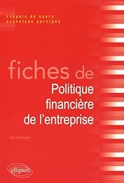Fiches de politique financière de l'entreprise