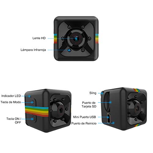 Mini-Cmara-Espa-Oculta-Mini-Cmara-de-Vigilancia-con-Tarjeta-SD-de-8GB-1080P-HD-Grabadora-de-Video-Porttil-Camaras-de-Seguridad-con-Deteccin-de-Movimiento-IR-Visin-Nocturna-Non-WiFi
