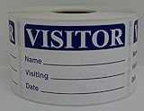 500 Labels of the 2x3 (BLUE) VISITOR Name Tag Identification Badge Labels Stickers
