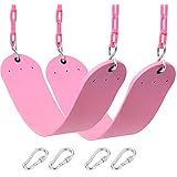 Take Me Away 2 Pack Pink Swings Seats Heavy Duty 66 Inches Chain Plastic Coated - Playground Swing Set Accessories Replacement with Snap Hooks (Pink)