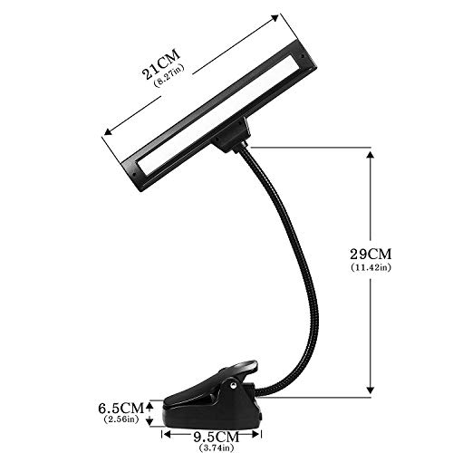 Lightess Clip On Music Stand Lights 14 LED Book Lights Adjustable Piano Lamp Portable USB Desk Lamp, 2 Pack