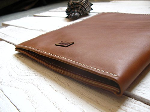 Brown Genuine Leather Padfolio elegante padfolio de piel Journal Notebook - Thumbnail 3