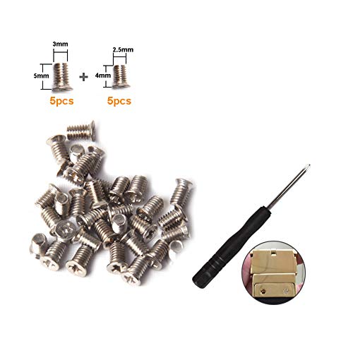 Countersunk Flat Head Phillips Recess Screws Leather Accessories for Belt Buckle Repair Includes Screwdriver 10 Pieces.(Silver) - Thumbnail 2