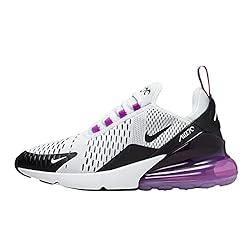 Nike Women's Air Max 270 Shoes, White/Black-fuchsia