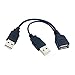 chenyang USB 2.0 Y Splitter Cable USB 2.0 Female to Male Data Charger Extension Cable with Auxiliary Power Supply Port