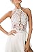Simplee Apparel Women's Halter Neck Tank Crop Top Sleeveless Lace Vest Bustier White