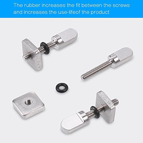 Zocipro 4 Pieces Stainless Steel Surfboard Fin Screw with Plastic Box, Surf Board Fin Screw Tail Replacement Kit for Surfing Keels, Keel Accessories Paddle Surf