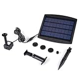 Weanas 9V 2.5W Solar Fountain Pump with Built-in Battery Backup, Free Standing Solar Powered Bird Bath Water Fountain Pump for Garden Fountain Pond Pool Outdoor