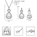 EleQueen 925 Sterling Silver CZ AAA Button Cream Freshwater Cultured Pearl Bridal Jewelry Necklace Earrings Set Ivory for Women,Gift for Valentine's Mother's Day Christmas