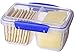 Sistema KLIP IT Rectangular Collection Split Food Storage Container, Medium, 33.8 oz./1.0 L, Clear/Blue