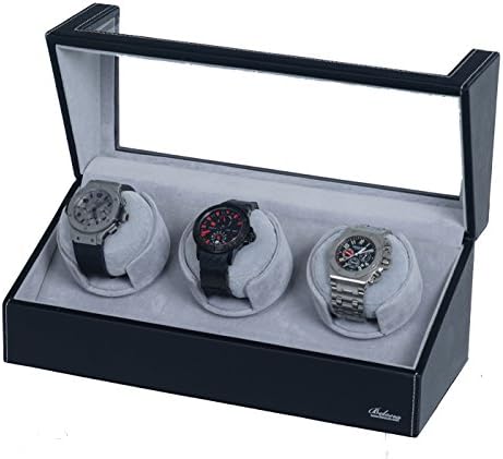 Watch Winder With Japanese Mabuchi Motor, 750, 1000, 1500 and 1800 TPD. (Black/GreyW3)