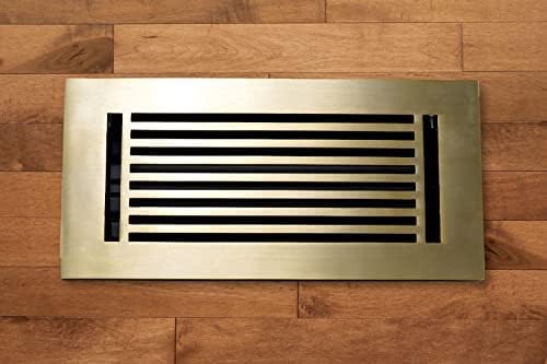 Registers, Grilles & Vents - 4 x 10 Cast Aluminum Linear Bar Vent Cover - Brushed Brass (Overall: 5.75 x 11.75)